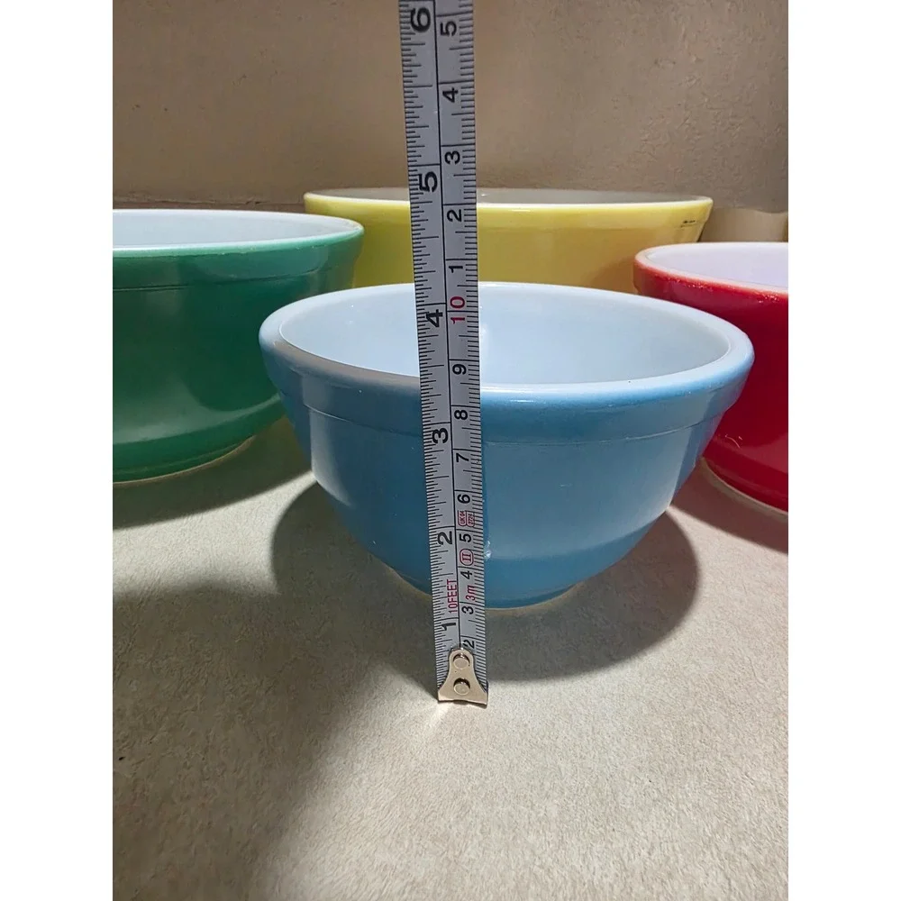 Vintage Pyrex Primary Colors Nesting Mixing Bowl Set 401 402 403 404 MCM Glass